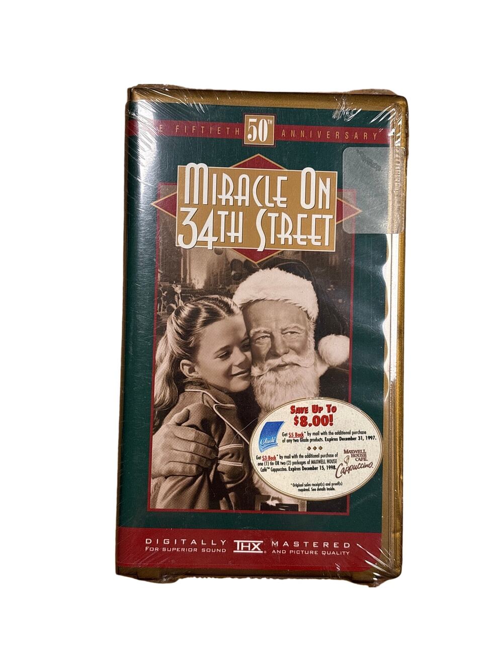 Sealed Miracle on 34th st Clamshell VHS Tape 50th anniversary 20th century Fox